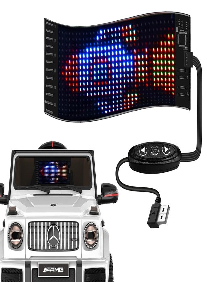 ANPABO LED Display Screen for Kids Ride On Car, LED Sign Compatible with ANPABO Licensed Mercedes-Benz G63, Flexible Display w/10 Dynamic Patterns & Texts, 5V USB Powered, Gift-Ready (7''x3'') - Image 1